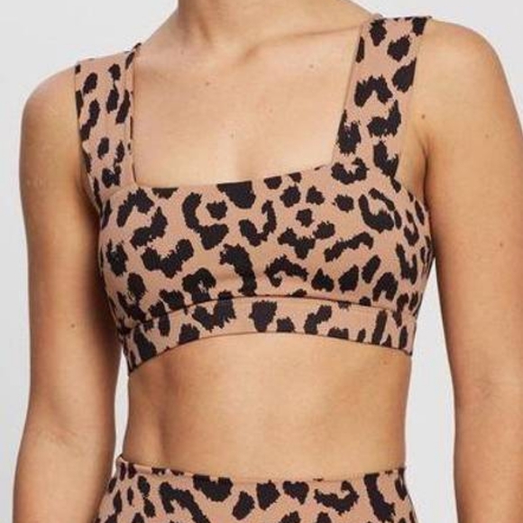 All Fenix Leopard Set Leggings Sports Bra Sz Small Oversized Cheetah Print Camel - Picture 7 of 16